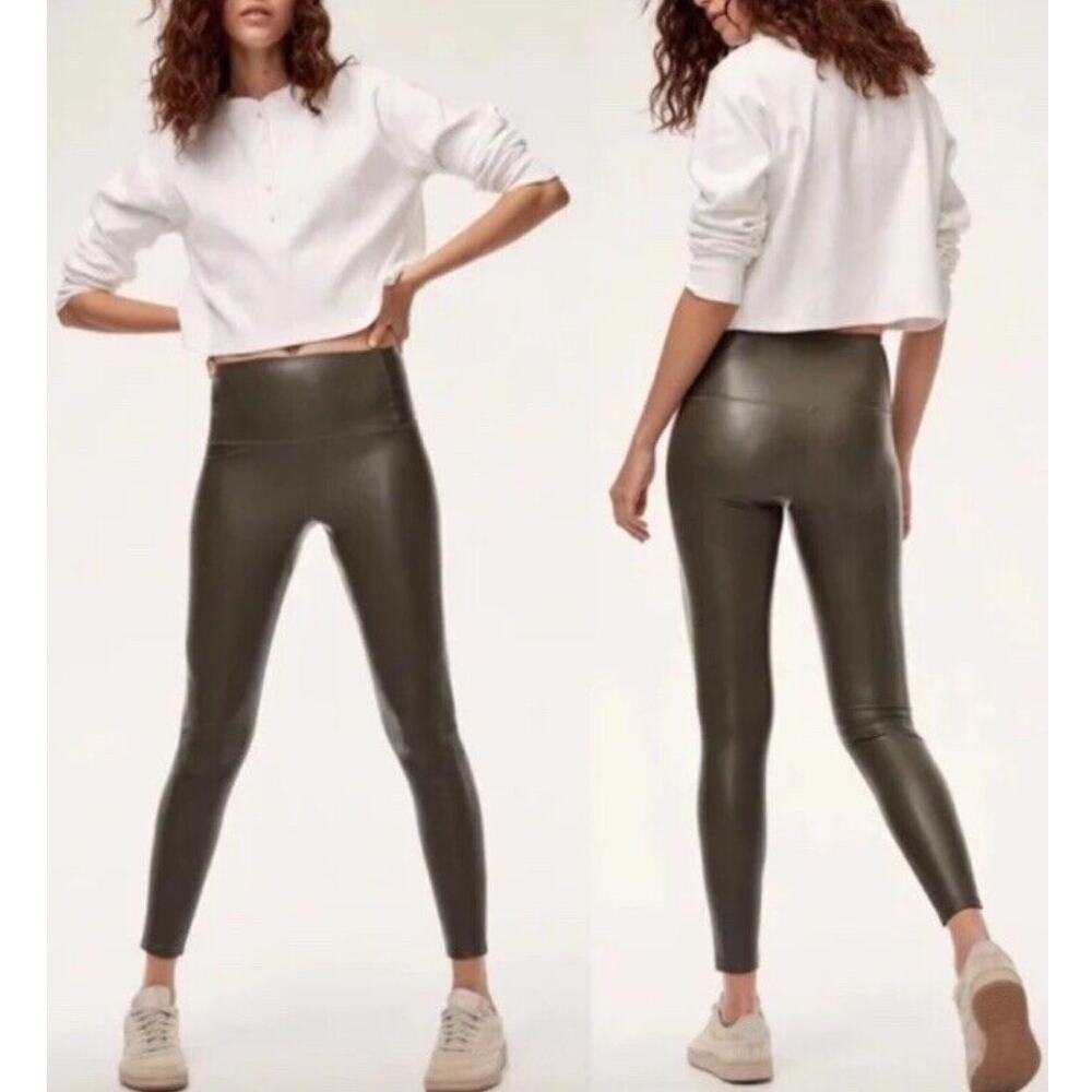 ARITZIA WILFRED FREE Pewter Grey Daria Vegan Leather Leggings Womens Small